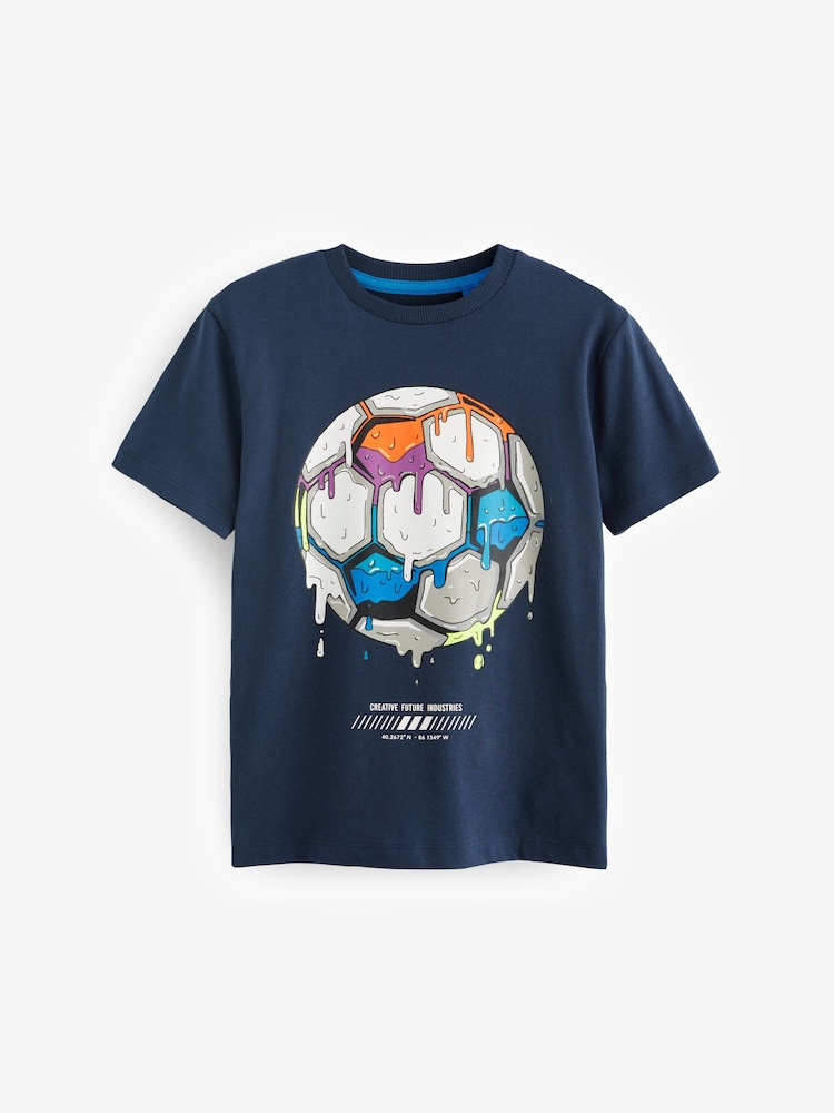 Navy Football Short Sleeve Graphic T-Shirt (3-16yrs) - Image 1 of 3