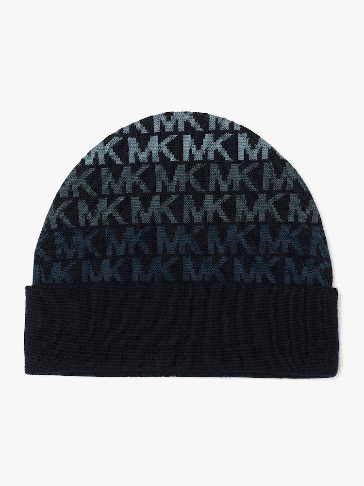 Michael Kors Blue Stripe Cuff Hat And Scarf Set - Image 2 of 5 Michael Kors Blue Stripe Cuff Hat And Scarf Set - Image 2 of 5