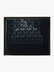 Michael Kors Blue Stripe Cuff Hat And Scarf Set - Image 4 of 5