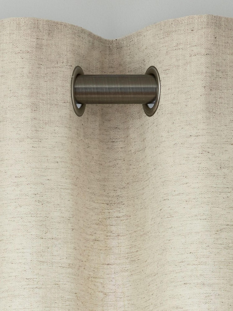 Natural Next Linen Look Eyelet Lined Curtains - Image 4 of 4