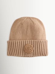 Michael Kors Brown 3D Cuff Hat - Image 1 of 5