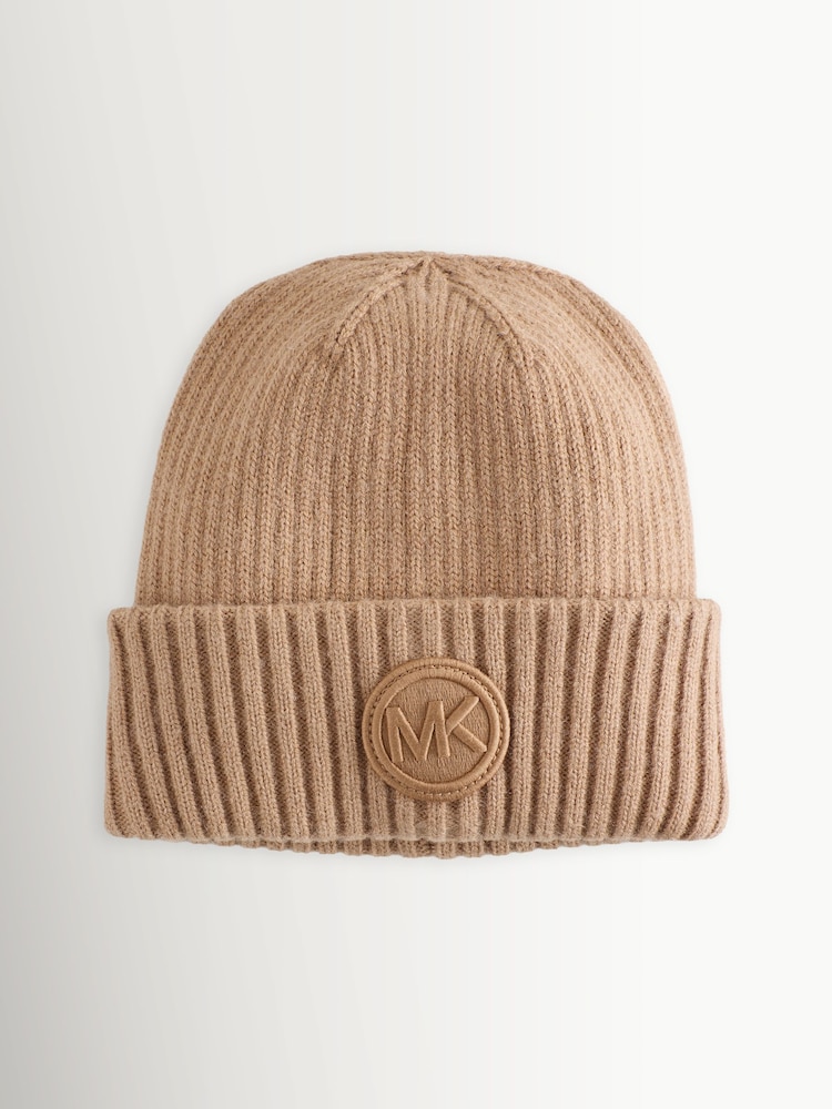 Michael Kors Brown 3D Cuff Hat - Image 1 of 5