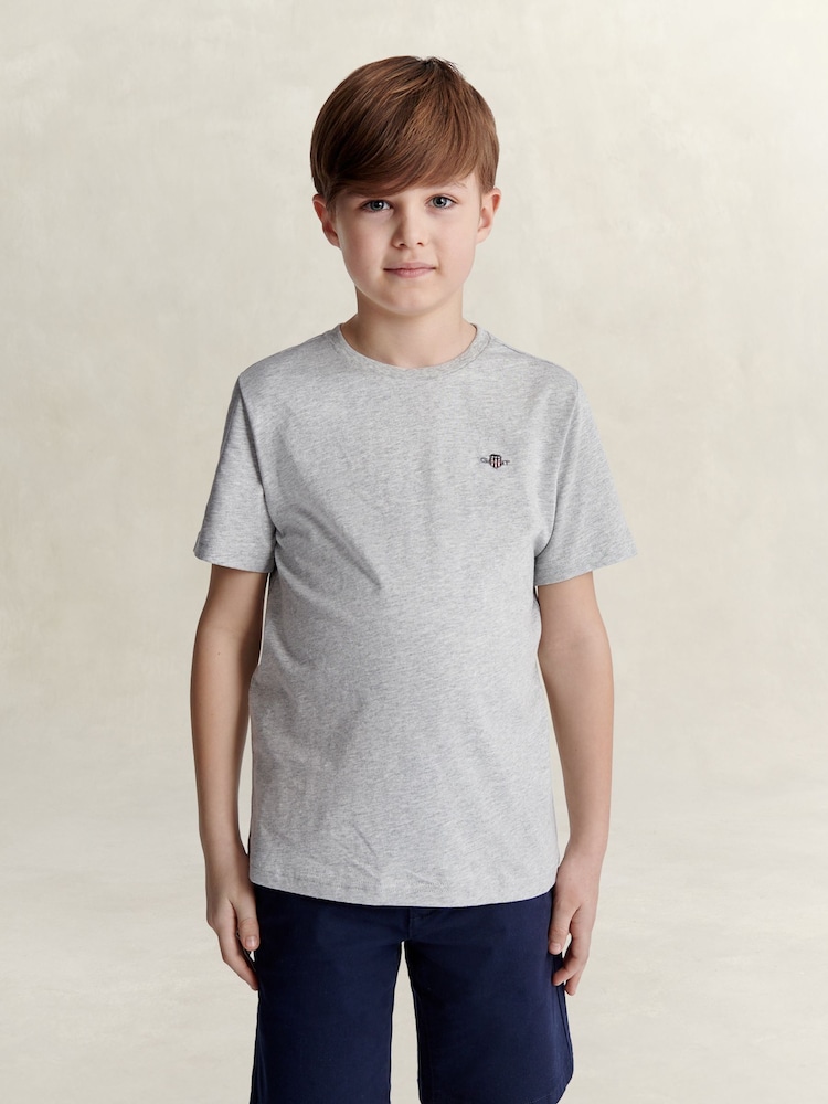 Gris - T-shirt à manches courtes GANT Shield - Image 1 sur 5