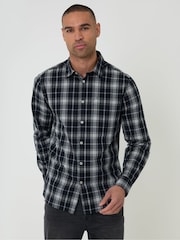Threadbare Black Cotton Long Sleeve Shirt - Image 1 of 4