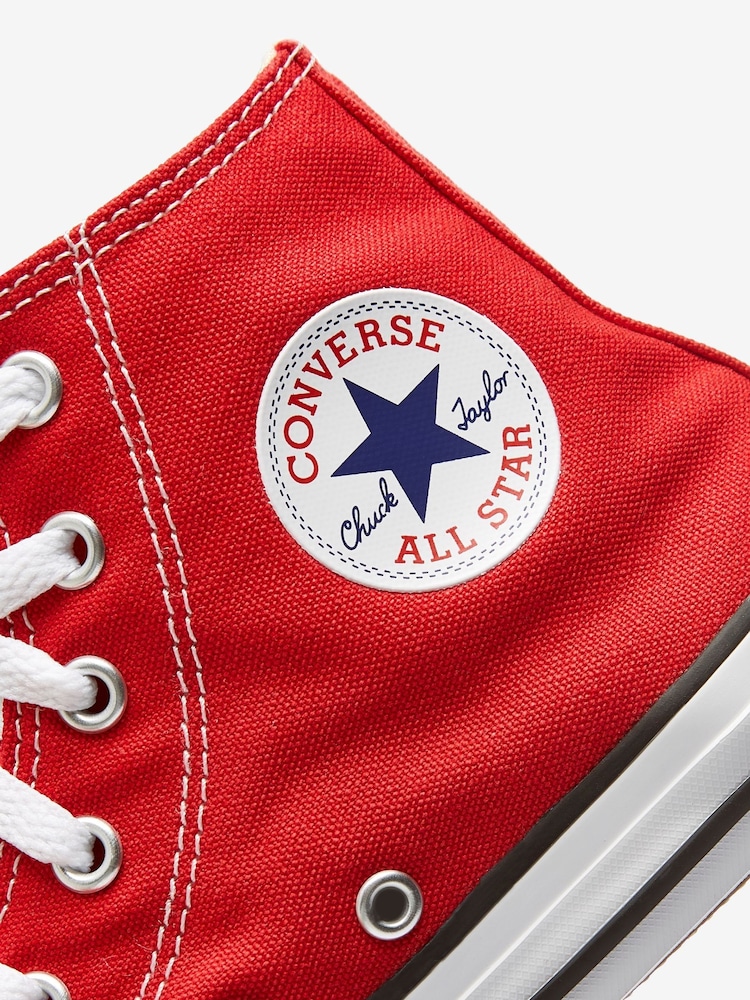 Converse Red Chuck Taylor High Top Junior Trainers - Image 5 of 5