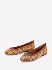 Boden Gold Patti Round Toe Ballet Flats - Image 3 of 5