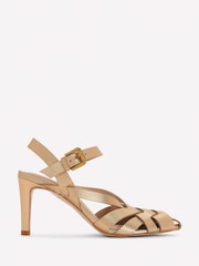 Boden Gold Slotted Strap Heeled Sandals - Image 2 of 5