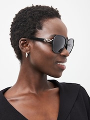Black Polarised Large Square Sunglasses - Image 1 of 6