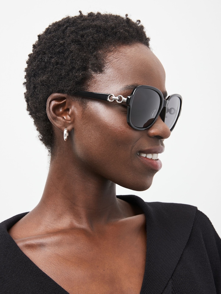Black Polarised Large Square Sunglasses - Image 1 of 6