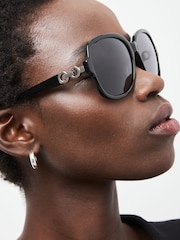 Black Polarised Large Square Sunglasses - Image 2 of 6
