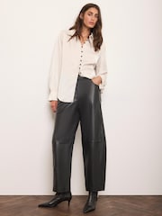 Mint Velvet Cream Satin Floral Print Shirt - Image 6 of 8