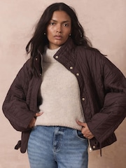 Mint Velvet Red Quilted Peplum Jacket - Image 3 of 8