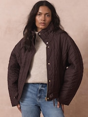 Mint Velvet Red Quilted Peplum Jacket - Image 6 of 8