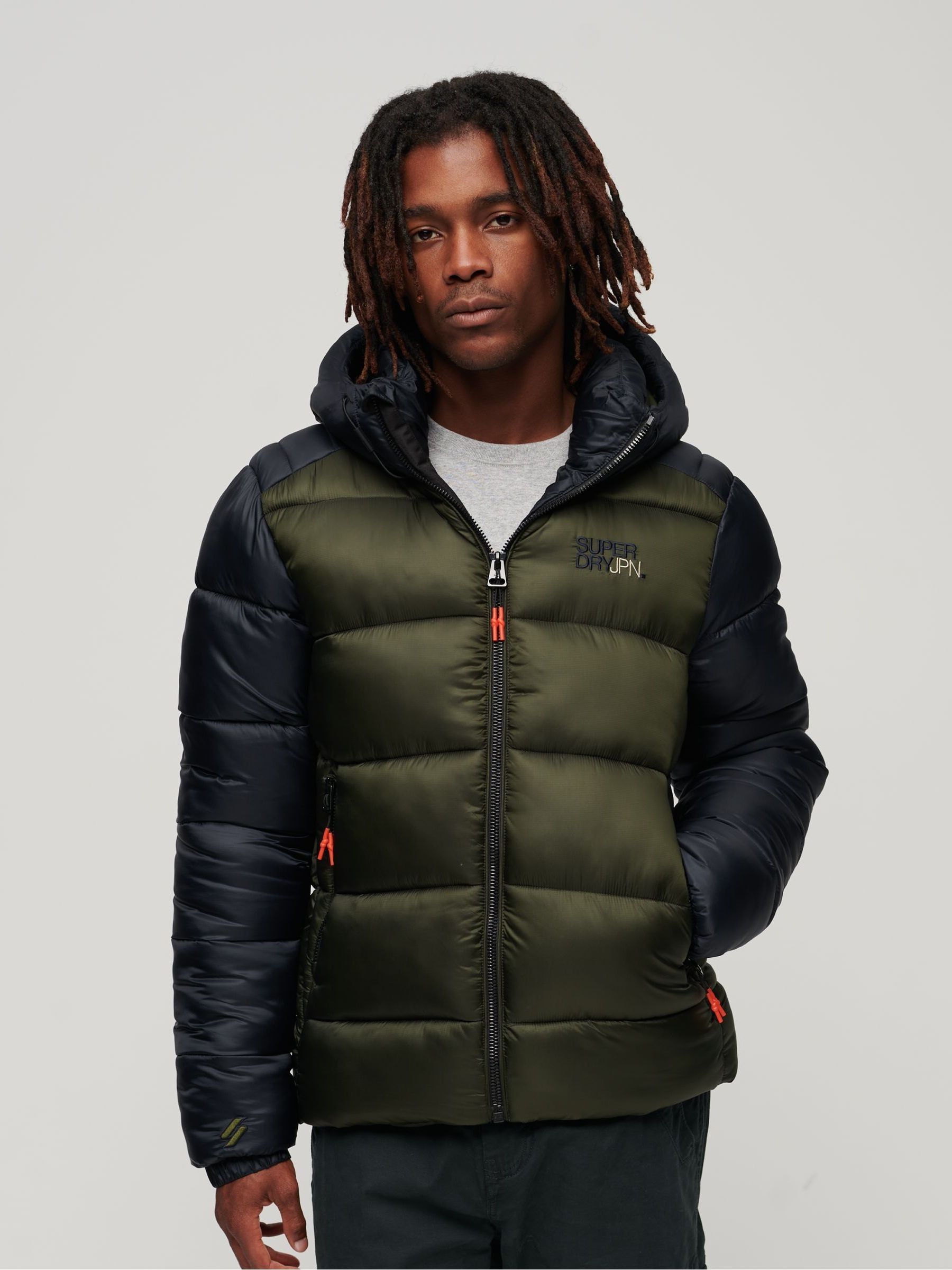 Buy Superdry Blue Hood Colourblock Sport Puffer Jacket from Next Luxembourg