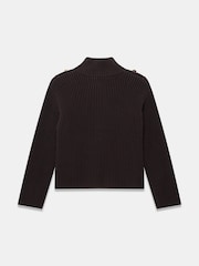Mint Velvet Brown Ribbed Knit Jacket - Image 7 of 7