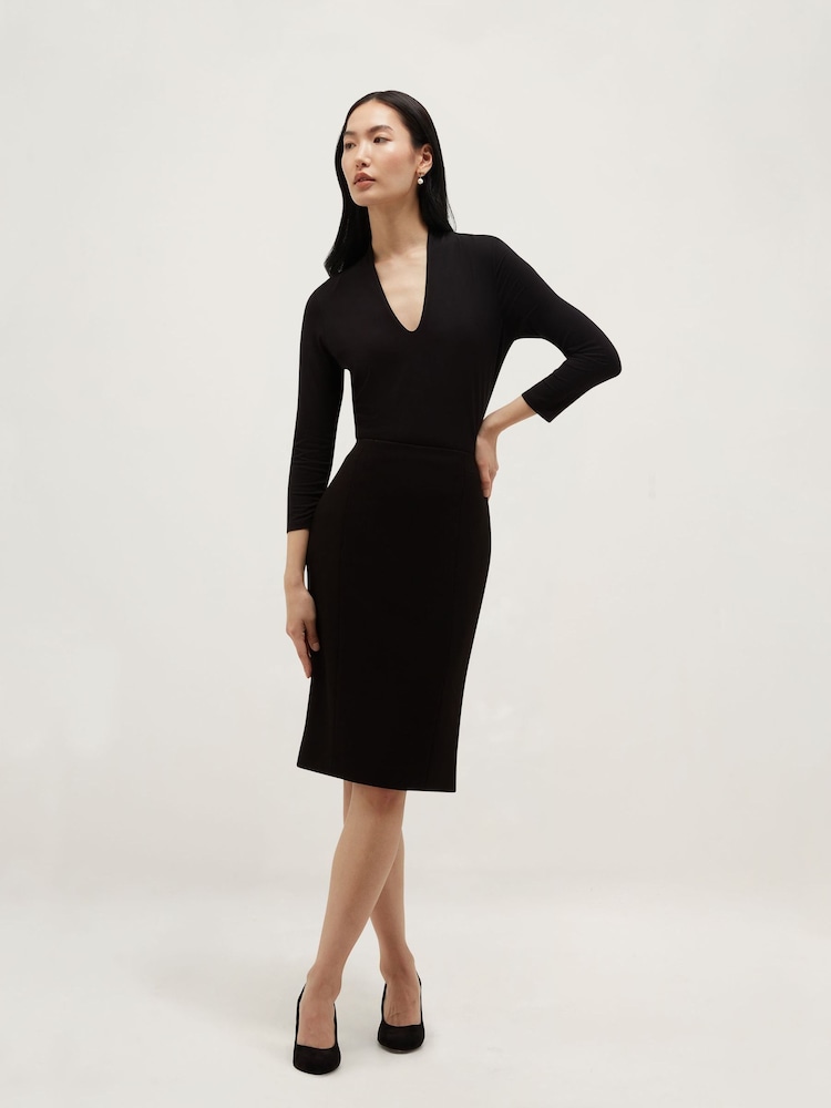 Hobbs Black Petite Lea Skirt - Image 1 of 5 Hobbs Black Petite Lea Skirt - Image 1 of 5