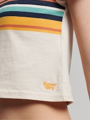 Superdry Cream Vintage Stripe Crop T-Shirt - Image 5 of 5