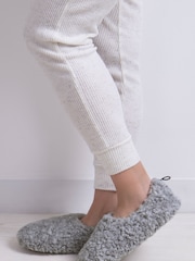 Totes Grey Ladies Faux Fur Full Back Slippers - Image 1 of 1