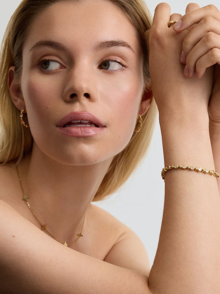 D.Louise Gold Tone Beaded Tennis Bracelet - Image 2 of 4 D.Louise Gold Tone Beaded Tennis Bracelet - Image 2 of 4