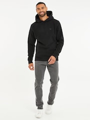 Threadbare Black Microfleece Overhead Hoodie - Image 3 of 5
