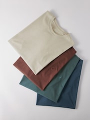 Blue/Light Grey/Brown/Green 100% Cotton T-Shirts 4 Pack - Image 9 of 17