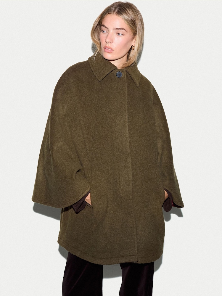 Jigsaw Wool Oversized Cape Poncho - Bilde 1 av 6