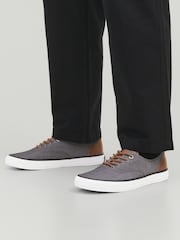 JACK & JONES Grey Canvas Trainers - Image 1 of 4