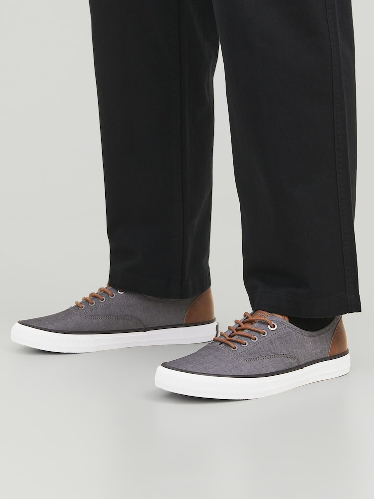 JACK & JONES Grey Canvas Trainers - Image 1 of 4