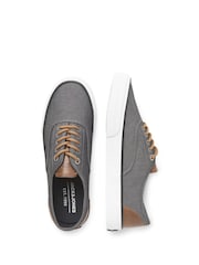 JACK & JONES Grey Canvas Trainers - Image 4 of 4