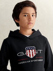 GANT Black Archive Shield Hoodie - Image 3 of 6