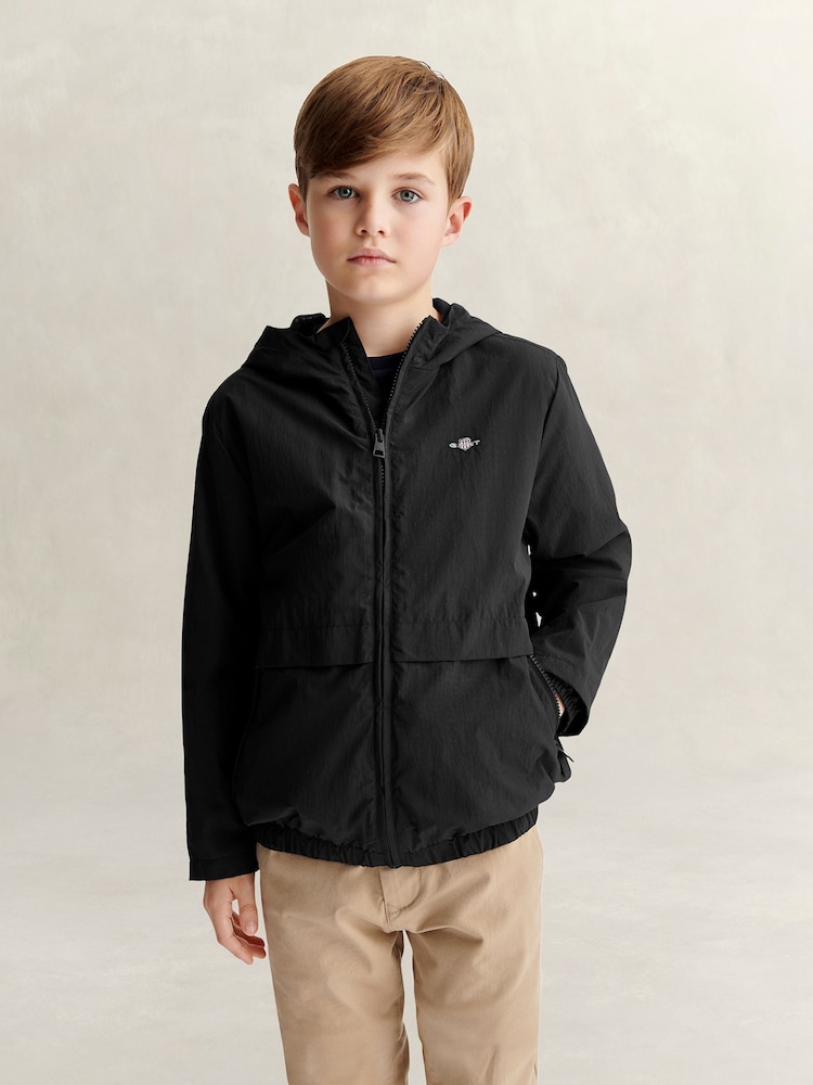 GANT Black Lightweight Windbreaker Jacket - Image 1 of 8 GANT Black Lightweight Windbreaker Jacket - Image 1 of 8