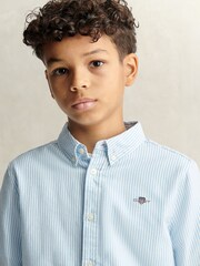 GANT Light Blue Shield Oxford Stripe Shirt - Image 4 of 6