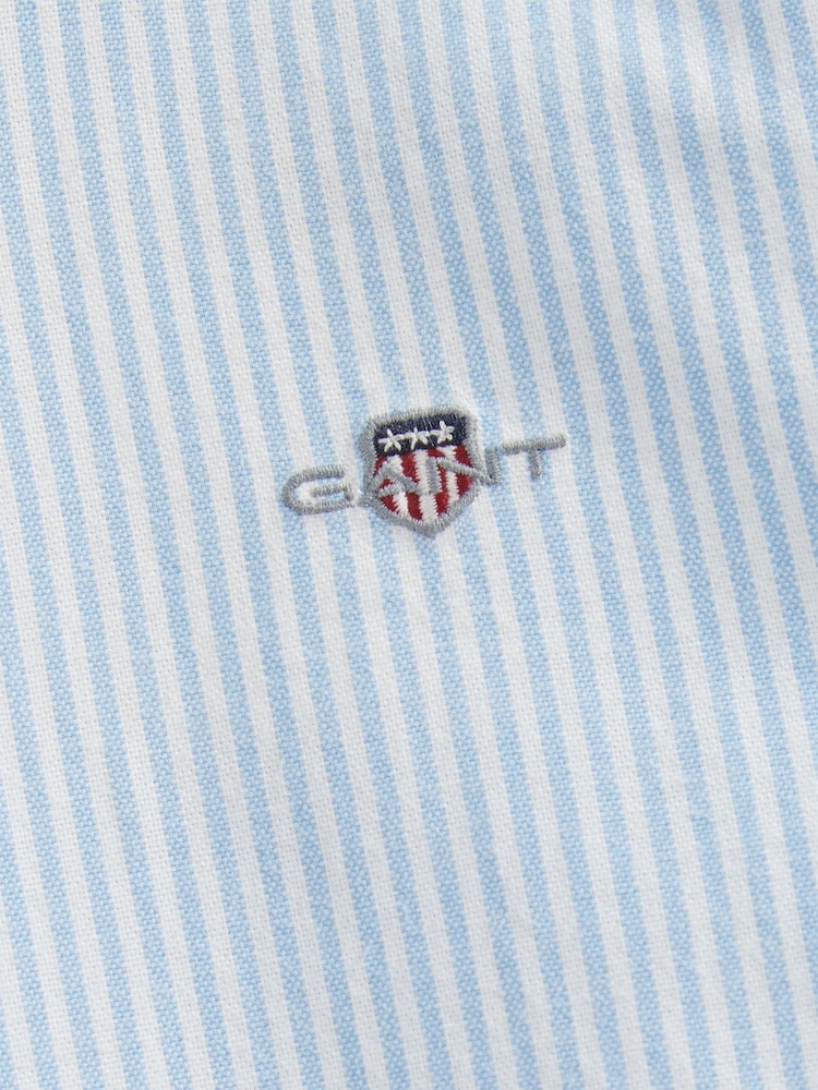 GANT Light Blue Shield Oxford Stripe Shirt - Image 6 of 6 GANT Light Blue Shield Oxford Stripe Shirt - Image 6 of 6