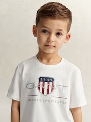GANT White Archive Shield Short Sleeve T-Shirt - Image 3 of 9