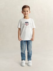 GANT White Archive Shield Short Sleeve T-Shirt - Image 4 of 9