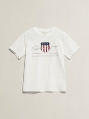 GANT White Archive Shield Short Sleeve T-Shirt - Image 5 of 9