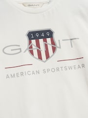 GANT White Archive Shield Short Sleeve T-Shirt - Image 6 of 9