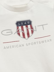 GANT White Archive Shield Short Sleeve T-Shirt - Image 8 of 9