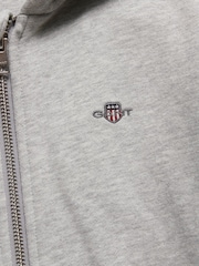 Gri - Hanorac cu fermoar întreg și logo scut GANT - Imaginea 2 din 2
