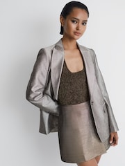 Reiss Bronze Scarlet Metallic Racerback Vest - Image 4 of 6