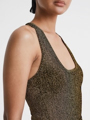 Reiss Bronze Scarlet Metallic Racerback Vest - Image 6 of 6