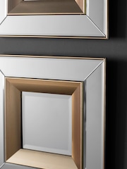 Gallery Home Set of 4 Glass Phantom Square Bevelled Mirrors - Image 2 of 4