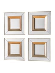Gallery Home Set of 4 Glass Phantom Square Bevelled Mirrors - Image 3 of 4