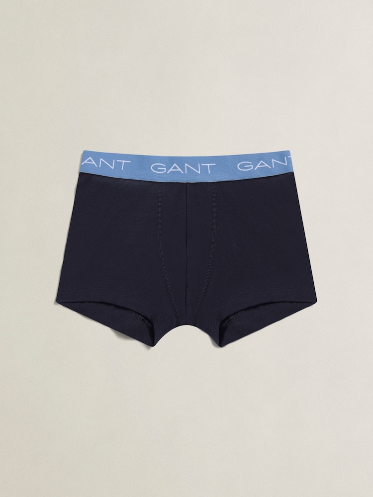GANT Blue Contrast Waistband Boxer Briefs 3 Pack - Image 2 of 3
