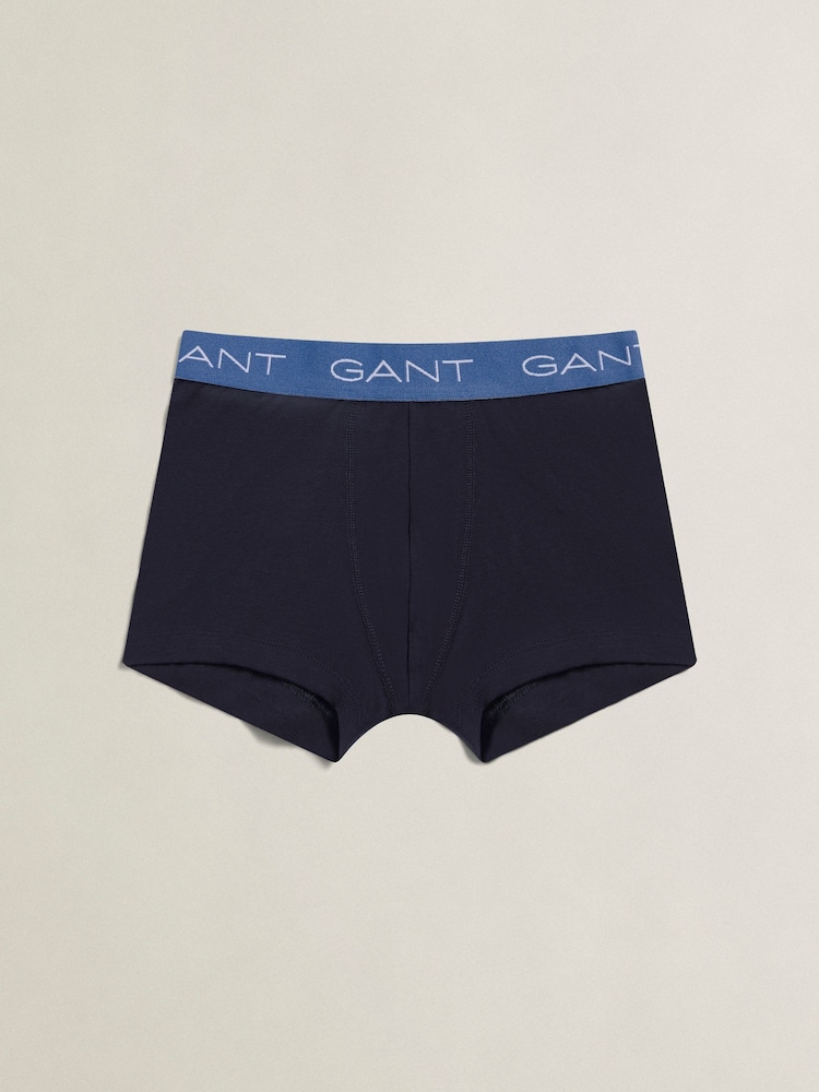 GANT Blue Contrast Waistband Boxer Briefs 3 Pack - Image 3 of 3