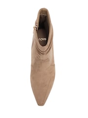 Novo Cream Regular Fit Kallie Ruched Ankle Mid Slim Block Boots - Image 5 of 6
