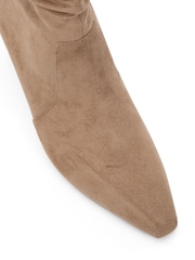 Novo Cream Regular Fit Kallie Ruched Ankle Mid Slim Block Boots - Image 6 of 6