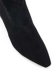 Novo Black Regular Fit Kallie Ruched Ankle Mid Slim Block Boots - Image 4 of 5