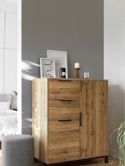 Dark Bronx Oak Effect Low Wardrobe - Image 1 of 12