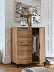 Dark Bronx Oak Effect Low Wardrobe - Image 2 of 12